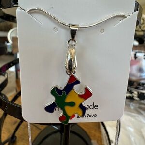 Autism Awareness Puzzle Piece Necklace
